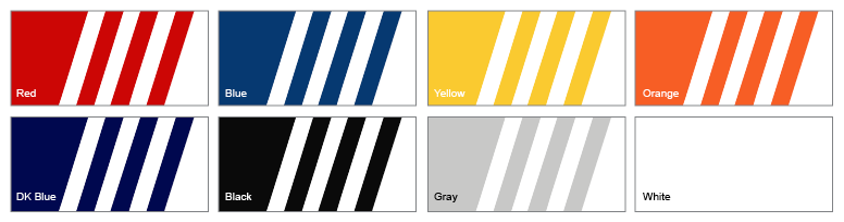 A bunch of different colored stripes on a white background