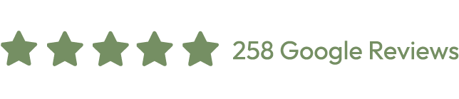 Five green stars with text 