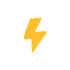 Yellow lightning bolt on a white background.
