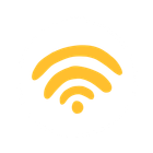 Yellow WiFi signal icon.