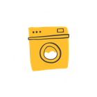 Yellow washing machine.