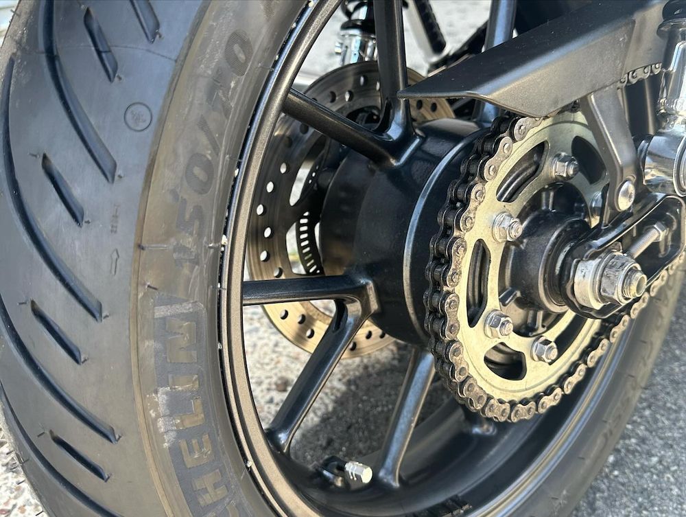 A Close Up of the Chain of a Motorcycle — Newcastle Motorcycle Tyres in Broadmeadow, NSW