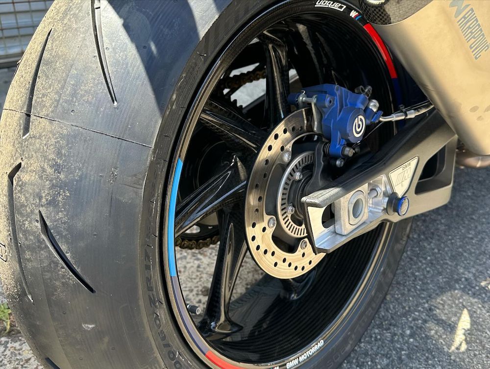 A Close Up of the Rear Wheel and Break of a Motorcycle — Newcastle Motorcycle Tyres in Broadmeadow, NSW