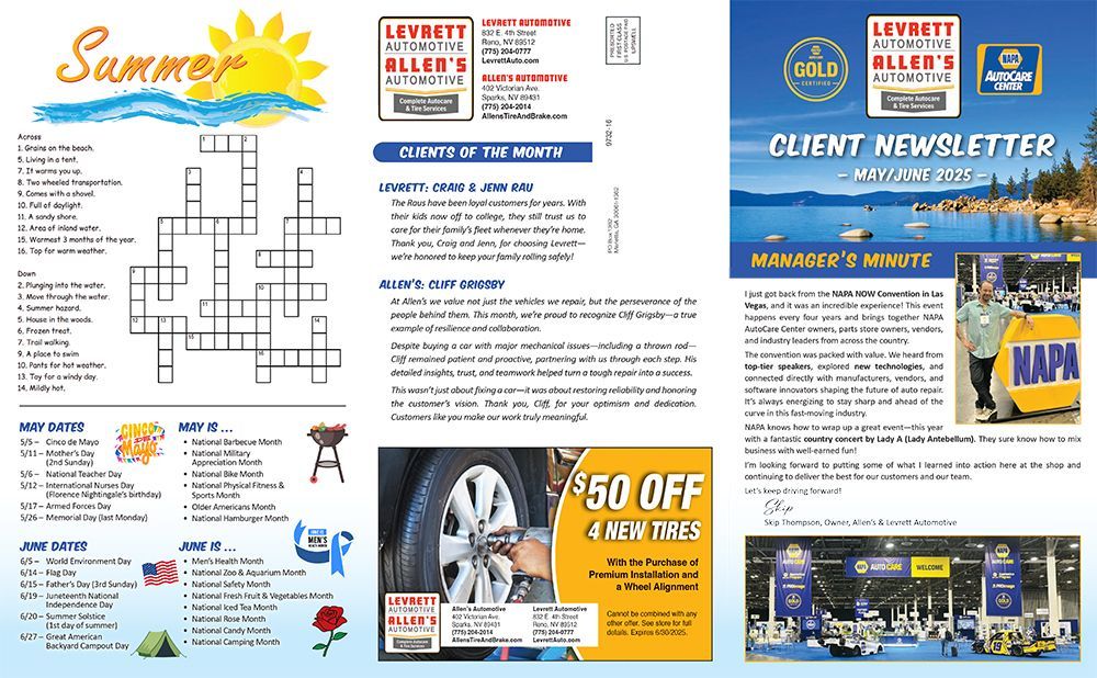 Newsletter for June 2025 | Levrett Automotive 