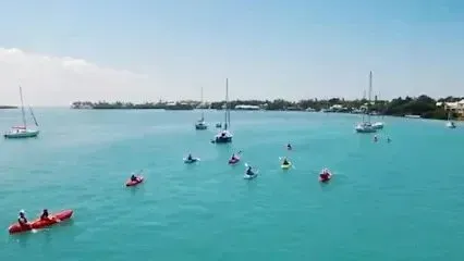Hvac-Contractor-Bradenton-A group of people are kayaking in the ocean.