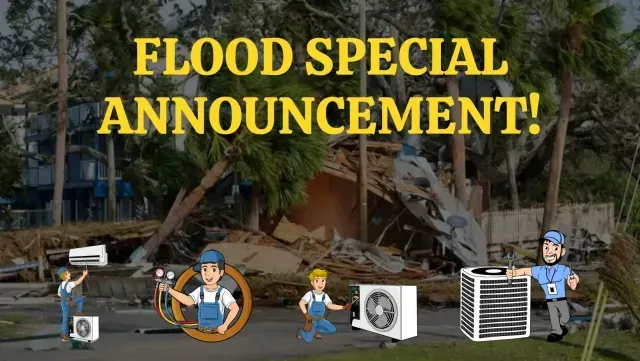 Hvac Contractor Bradenton - An advertisement for a flood special announcement