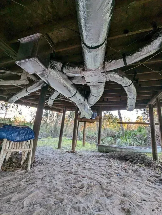 Hvac Contractor Bradenton - A bunch of pipes are hanging from the ceiling of a building.