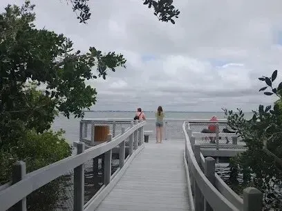 Hvac-Contractor-Bradenton-A couple of people standing on a dock overlooking the ocean