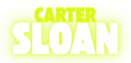 The word sloan is written in green and white on a white background.