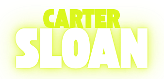 The word sloan is written in green and white on a white background.