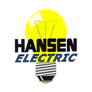 The logo for hansen electric has a light bulb on it.