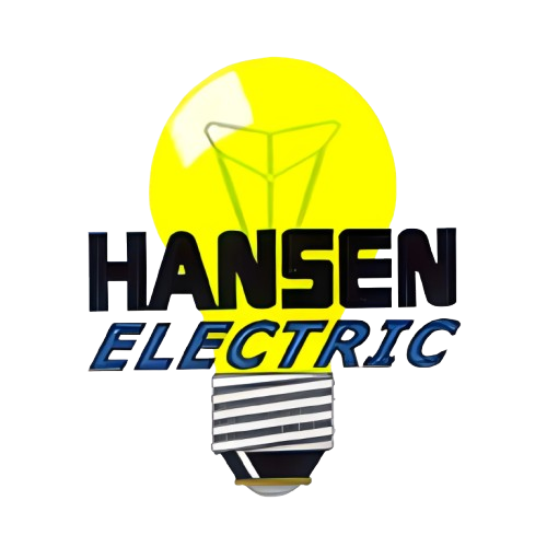 The logo for hansen electric has a light bulb on it.