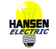 The logo for hansen electric shows a light bulb