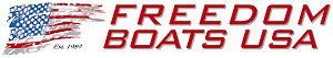 Logo with the American flag and red text that reads 