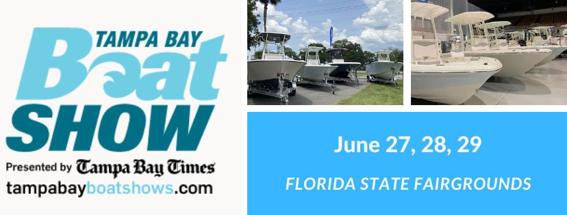 An advertisement for the tampa bay boat show