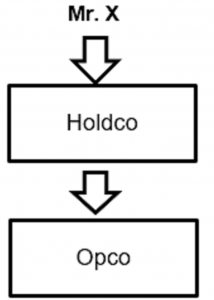 A diagram of mr. x , holdco , and opco.