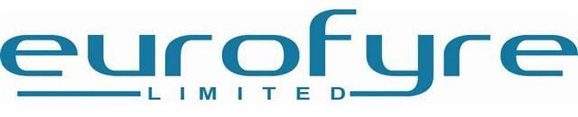 Un logo blu e bianco per eurofyre limited