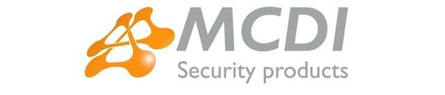 Un logo di prodotti di sicurezza mcdi su uno sfondo bianco