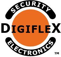 Il logo della digiflex security electronics è arancione e nero.