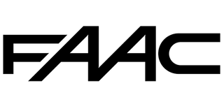 Un logo in bianco e nero per faac su uno sfondo bianco.