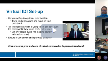 A man is giving a presentation on virtual id set up