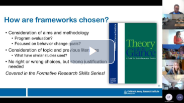A group of people are watching a presentation on how are frameworks chosen.