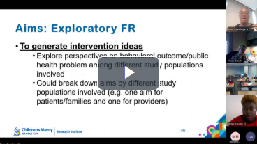 A video of a presentation titled aims : exploratory fr