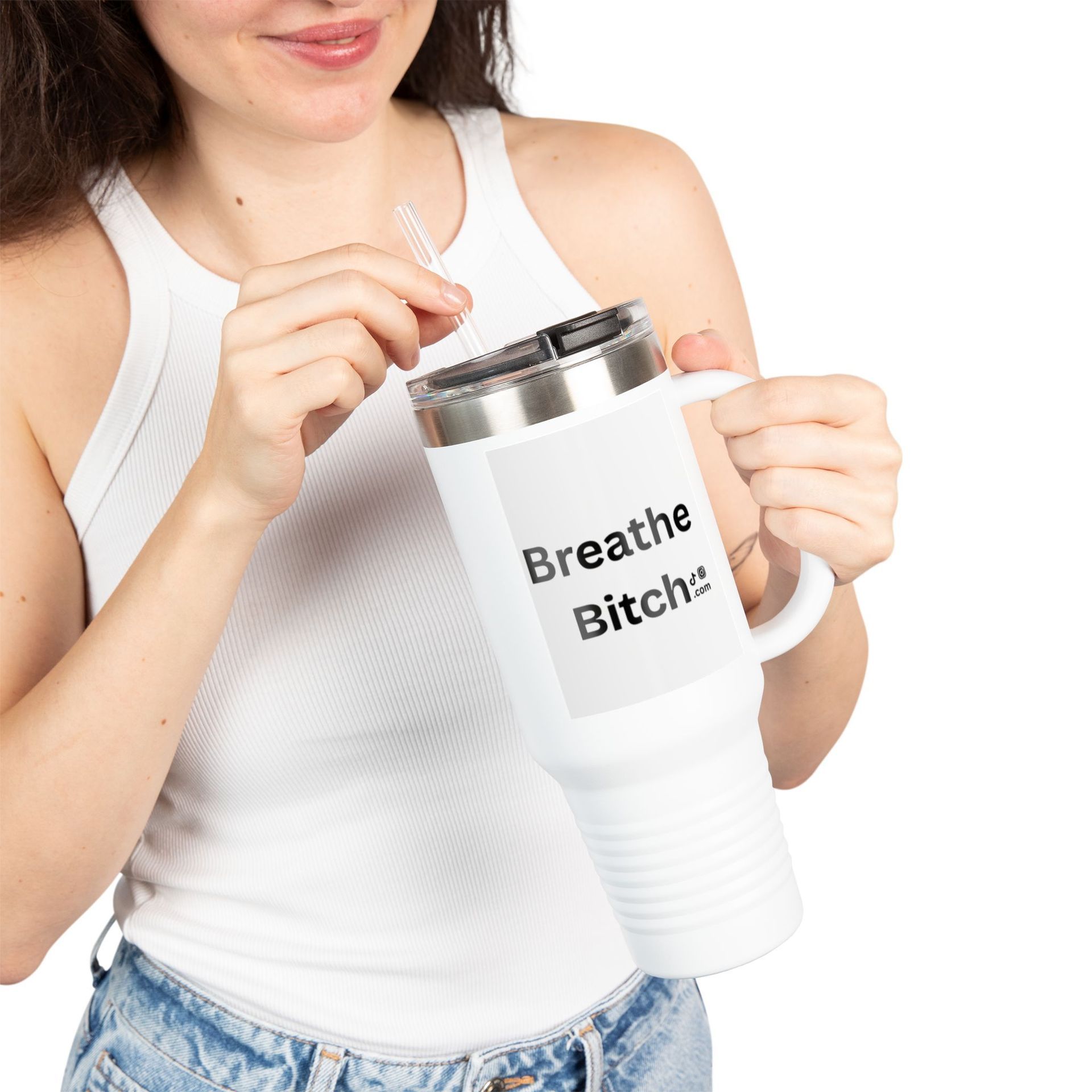 Breathe Bitch 40oz Insulated Travel Mug
