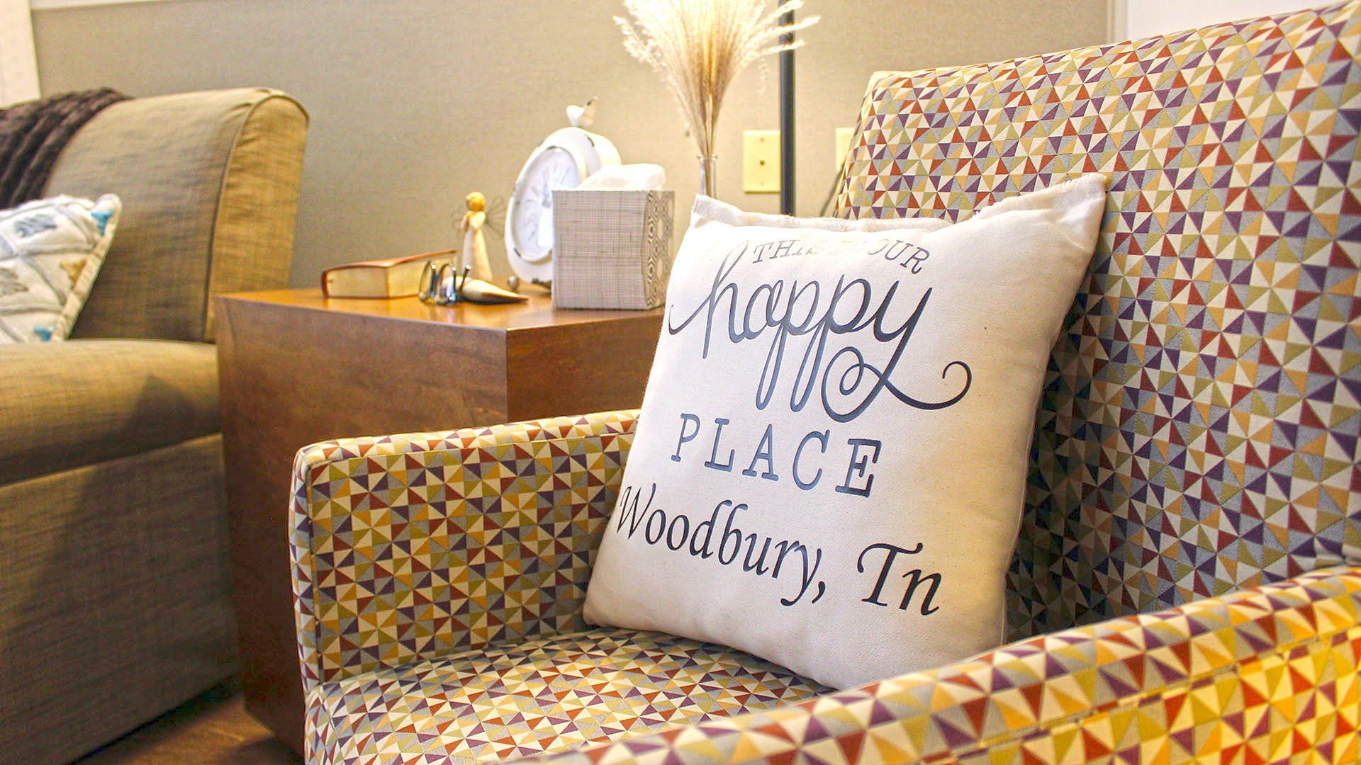 Armchair with geometric pattern, 