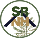 A logo for sb nh with a tree in the background