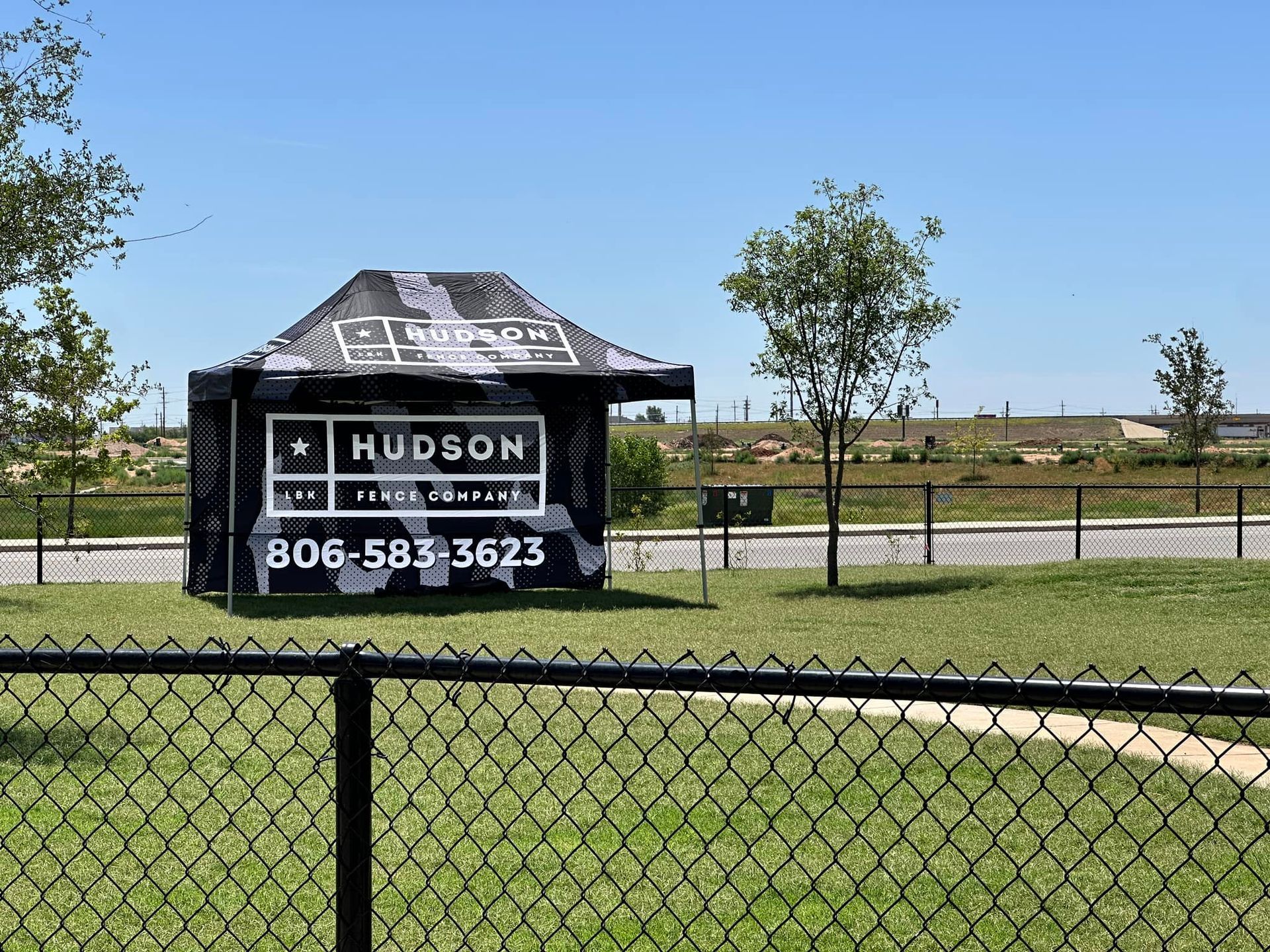 Hudson Tent Outside the Chain Fence — Lubbock, TX — Hudson Fence Company