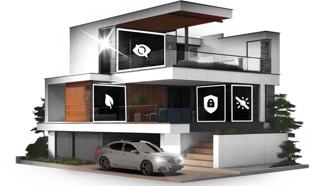 Modern house powered by HITEK films