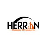 The logo for the herrn chamber of commerce is black and orange.