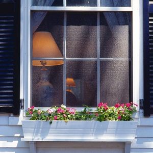 house window with flowerbox