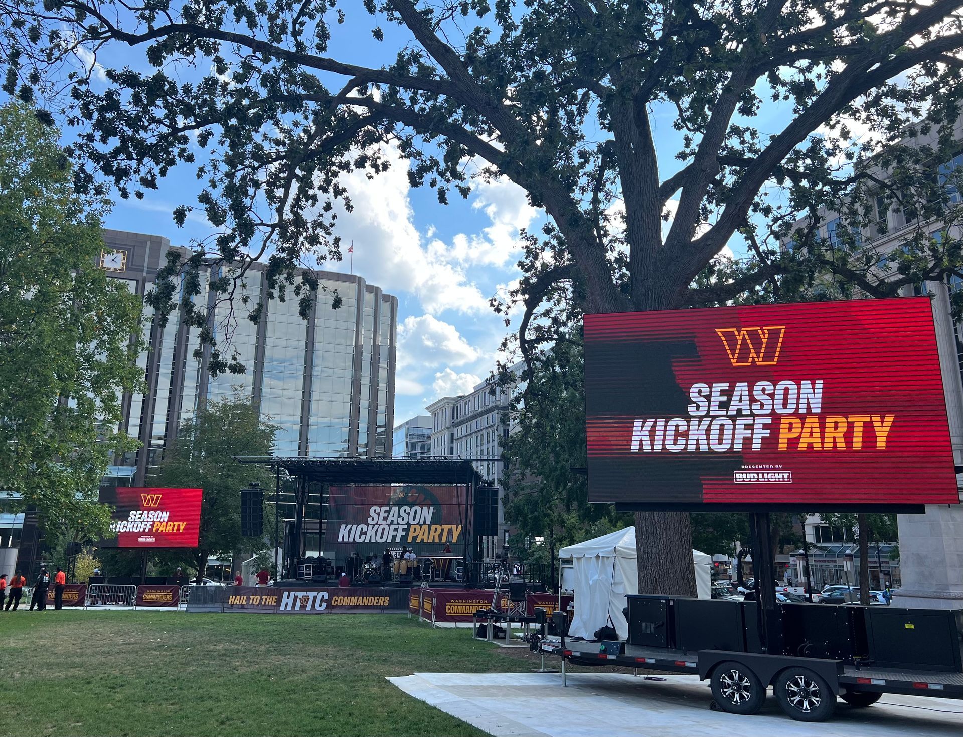 Mobile LED Video Trailer 17x10 in Washington DC for Commanders Kick Off Party