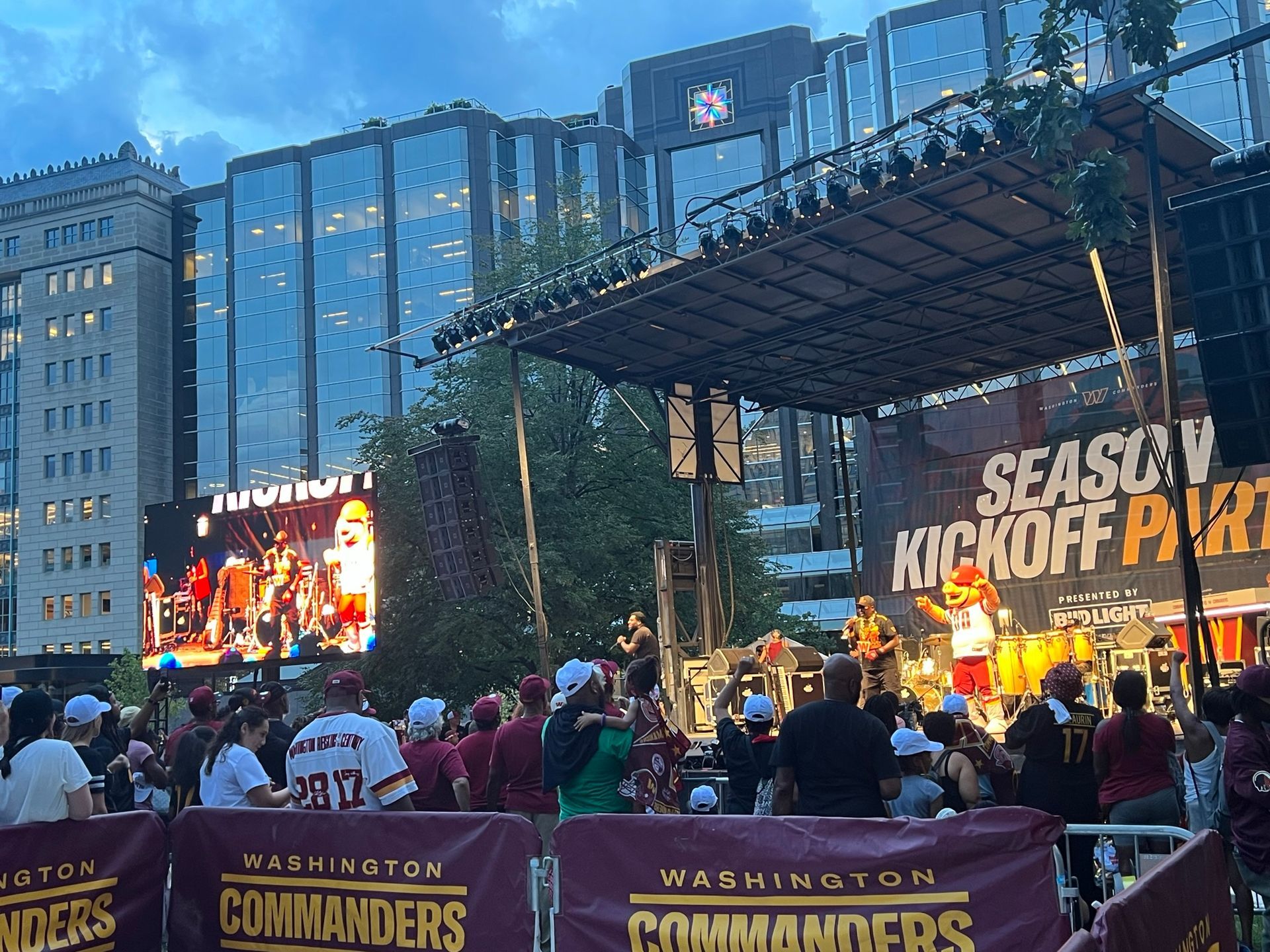 Mobile LED Video Trailer 17x10 in Washington DC for Commanders Kick Off Party Staging