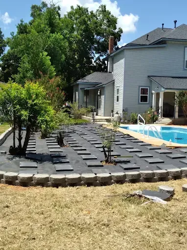 A house with a swimming pool in the backyard