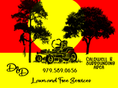 A logo for d & d lawn & tree care in caldwell , tx