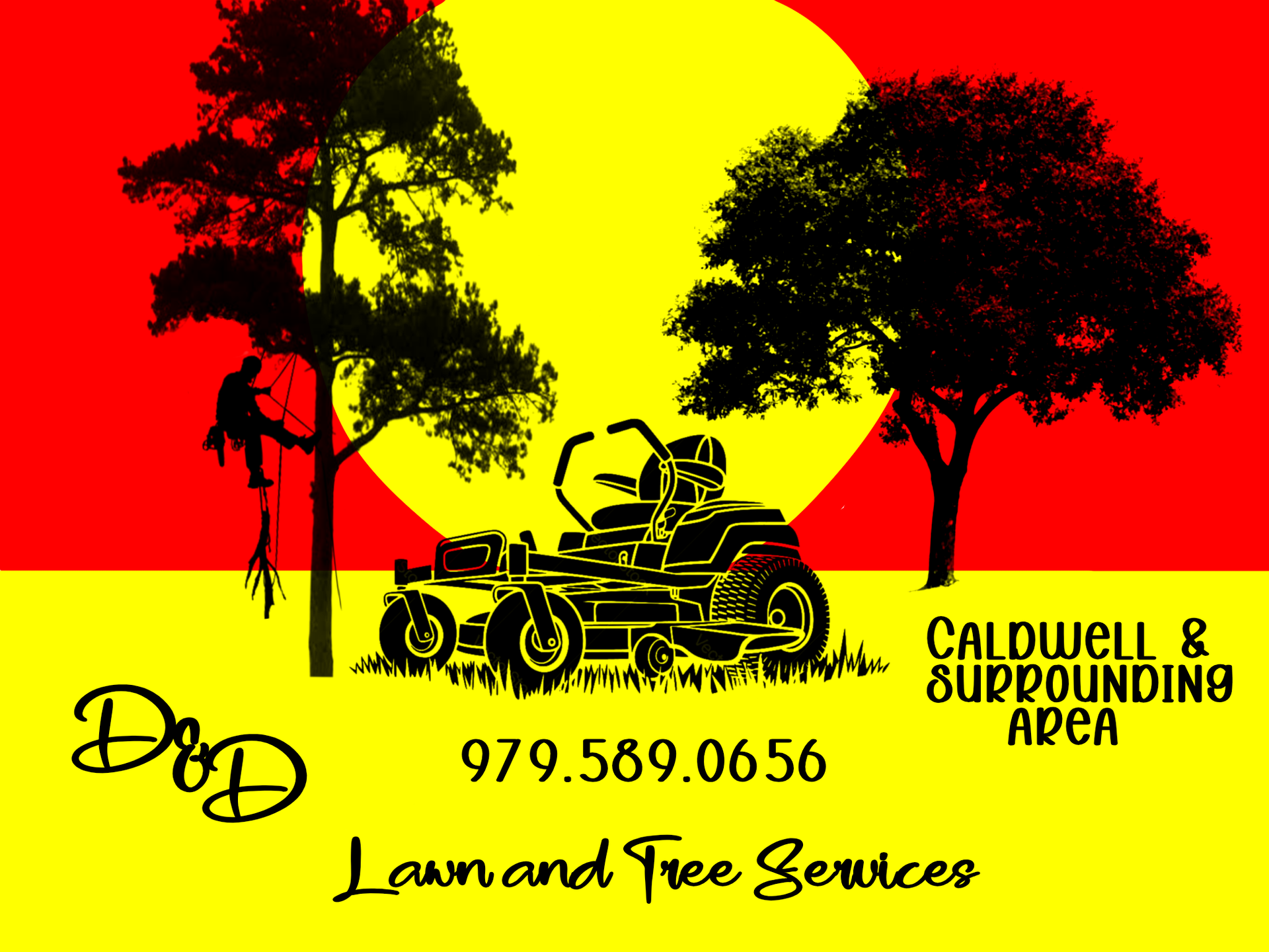 A logo for d & d lawn & tree care in caldwell , tx