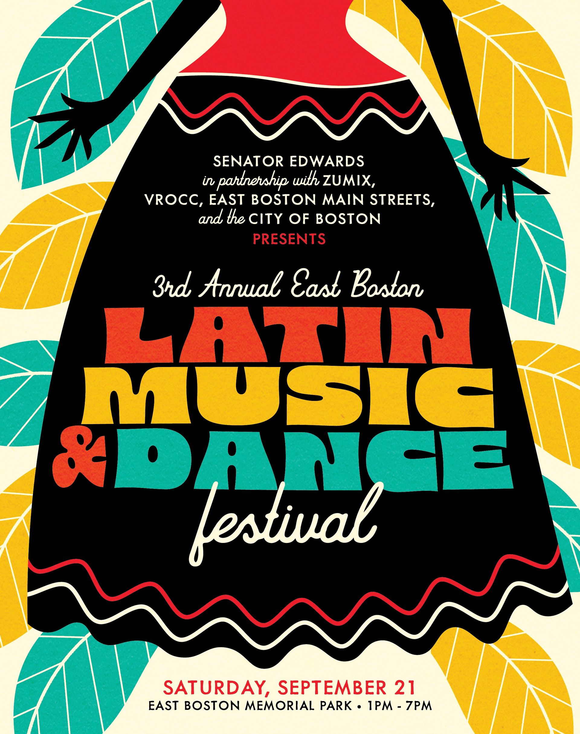 A poster for the 3rd annual latin music and dance festival