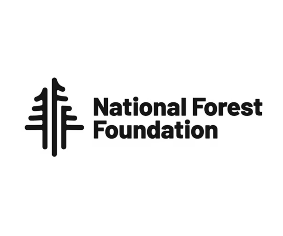 A black and white logo for the national forest foundation.