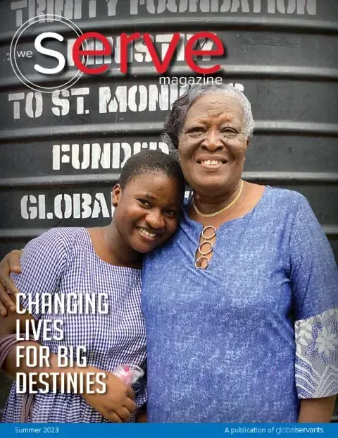 The cover of a magazine that says changing lives for big destinies