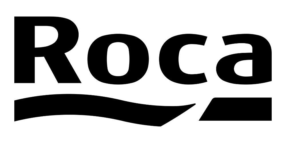 La palabra “Roca” en letra negra en negrita, con una ola estilizada y un rectángulo debajo.