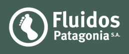 Logotipo: Pie blanco en círculo, “Fluidos Patagonia SA” sobre fondo verde.