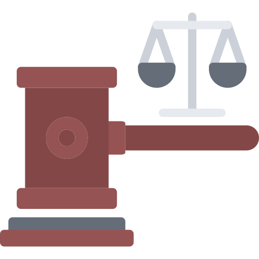 a judge 's gavel and scales of justice free icon