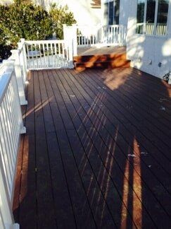 Brown Deck With White Brace - Decking Services in Wyncote, PA