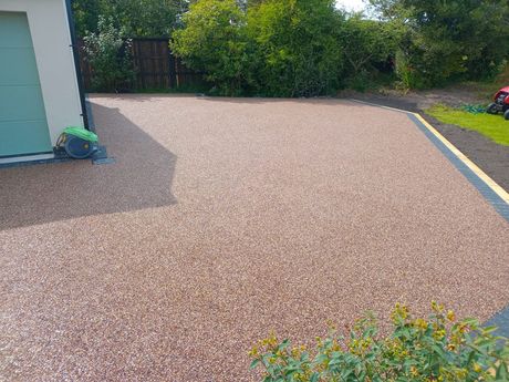 A concrete driveway installed by Cambridge Driveways