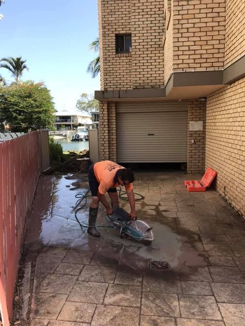 Cutting Concrete for Burst Pipe — F & M Plumbers & Drainers In Kunda Park QLD