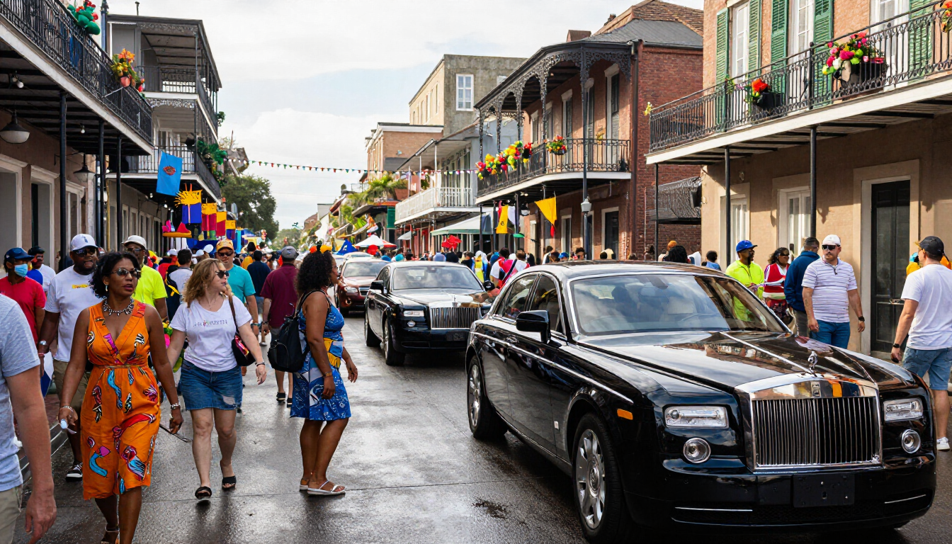 Chauffeur in downtown New Orleans