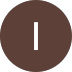 A white Roman numeral I centered inside a solid dark brown circle.